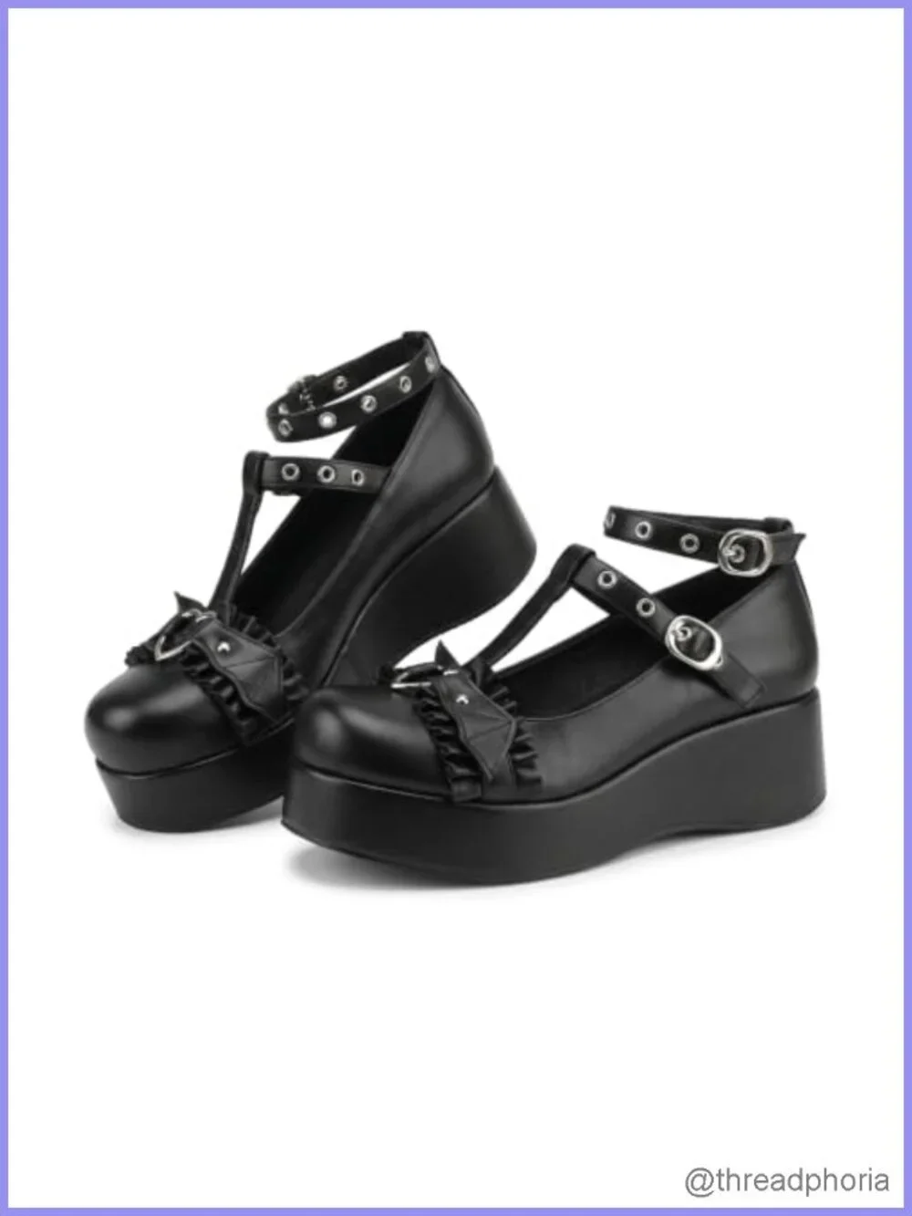 Mary Jane Platform Pumps Ankle Strap Goth Lolita Dress Shoes